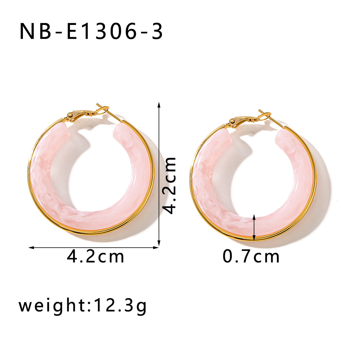 Wholesale Stainless Steel Electroplated 18k Gold Hollow Circle Resin High-end Niche Earrings